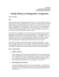 Family History & Immigration Assignment