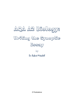 Aqa biology a2 synoptic essays