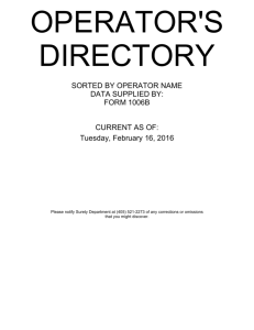 Operator Directory Listing - Oklahoma Corporation Commission