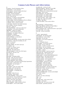 Common Latin Phrases and Abbreviations