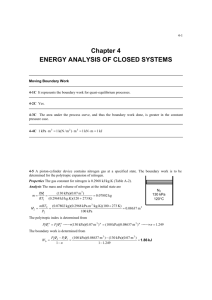 Chapter 4 ENERGY ANALYSIS OF CLOSED