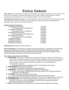 Policy Debate Policy Debate