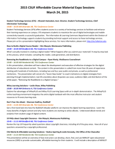2015 CSUF Affordable Course Material Expo Sessions March 24