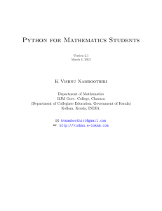 Python for Mathematics Students - E