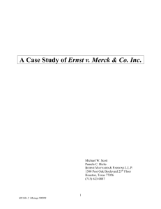 A Case Study of Ernst v. Merck & Co. Inc.