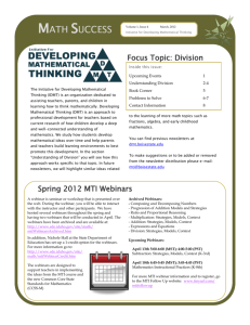 math success - Initiative For Developing Mathematical Thinking