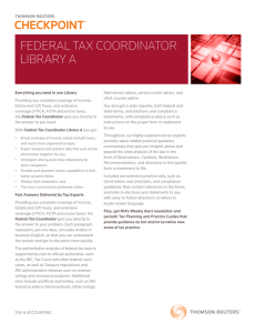 FEDERAL TAX COORDINATOR LIBRARY A