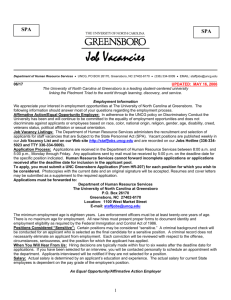Job Vacancies - UNC Greensboro