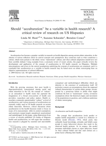 Should ''acculturation'' be a variable in health research
