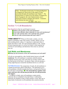 Section 7-3 Cell Boundaries
