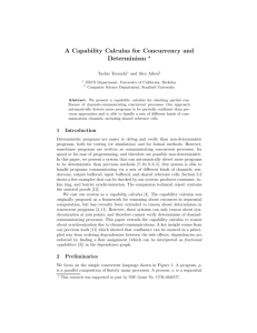 A Capability Calculus for Concurrency and Determinism *