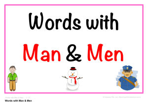 Flashcards – Words with Man & Men