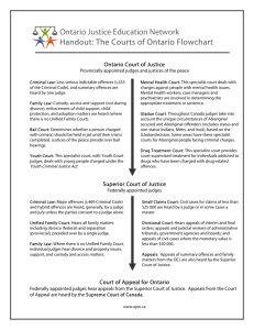 The Courts of Ontario Flowchart - the Ontario Justice Education