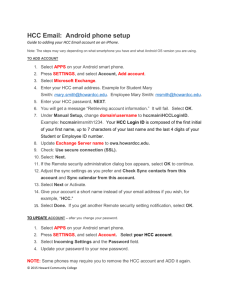 HCC Email: Android phone setup