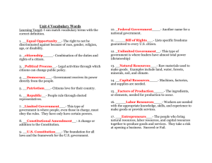 Unit 3 Vocabulary Words with Answers
