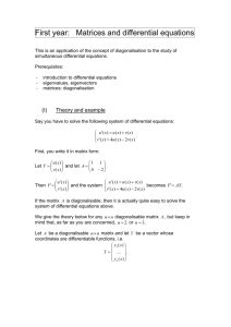 Matrices: differential equations
