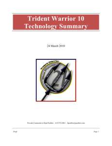 Trident Warrior 10 Technology Summary