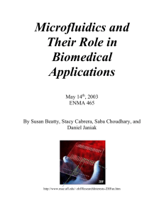Microfluidics and Their Role in Biomedical Applications