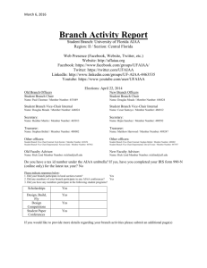 May 14, 2014 Branch Activity Report Student Branch: University of