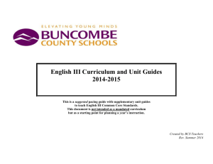 English III Curriculum & Unit Guides
