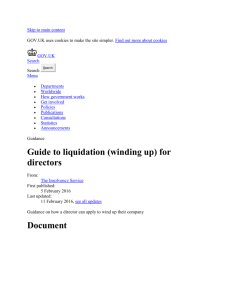 Guide to liquidation (winding up) for directors - Publications