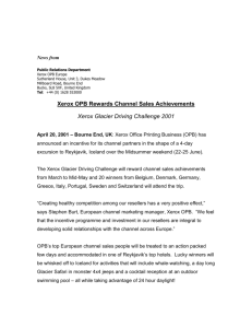 Xerox OPB Rewards Channel Sales Achievements