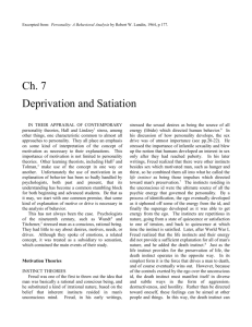 Ch 7 Deprivation & Satiation