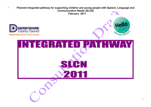 Integrated pathway for supporting children with speech language