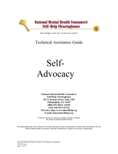 Self-Advocacy Technical Assistance Guide