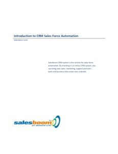 Word Document : Introduction to CRM Sales Force