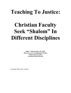 Teaching to Justice - Council for Christian Colleges & Universities
