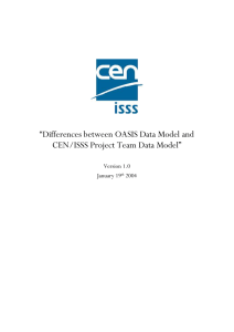 Differences between OASIS Data Model and CEN/ISSS PT Data