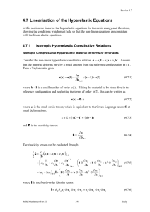 4.7 Linearisation of the Hyperelastic Equations