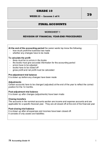 GRADE 10 WEEK 23 - Lesson 1 of 4 79 FINAL ACCOUNTS