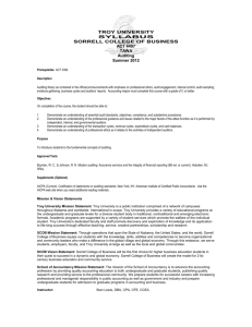 ACT 4497 - the Sorrell College of Business at Troy University
