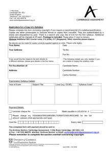 Application for a Copy of a Syllabus - IAEA 2008