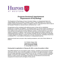 The Department of Psychology at Huron University College, an