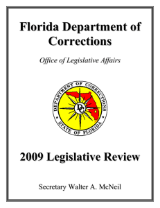 2009 Legislative Review - Florida Department of Corrections