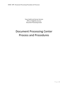 Document Processing Procedures & Processes