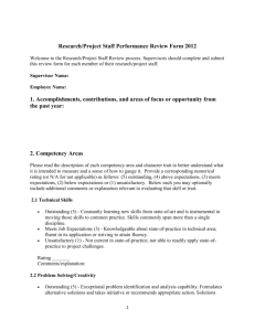 Research/Project Staff Performance Review Form 2012 Welcome to
