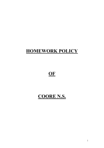 Homework Policy - Coore National School