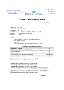 CSC 338 course information sheet