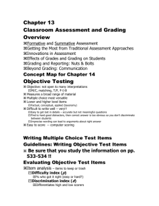 Chapter 13 Classroom Assessment and Grading