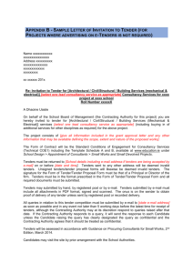 Appendix B - Sample Letter of Invitation to Tender (for Projects
