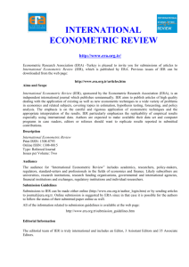 Editor - Econometric Research Association
