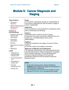 Module 6: Cancer Diagnosis and Staging
