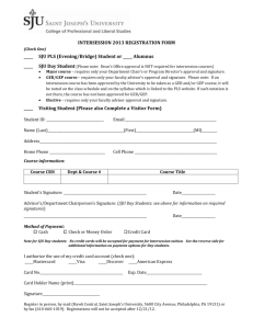 INTERSESSION 2013 REGISTRATION FORM (Check One) _____