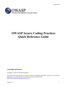 Secure Coding Practices - Quick Reference Guide