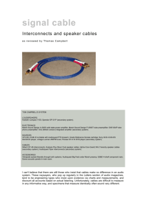 signal cable Interconnects and speaker cables as reviewed by