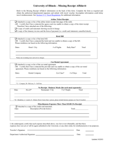 Missing Receipts Affidavit Form
